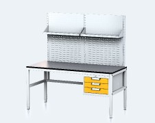 ALGERS Workbench - 1665 - 1905 x 1600 x 700 mm - container - perfo - shelf